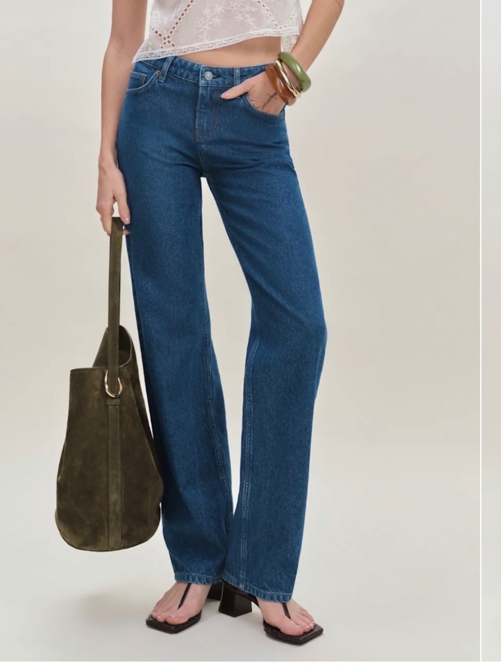 Reformation Charlee Low Rise Straight Leg Jeans Blue - Size 26